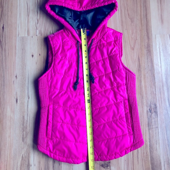 CITY STREETS Puffer Vest w/ Hood Pink XS Women’s - Picture 5 of 14